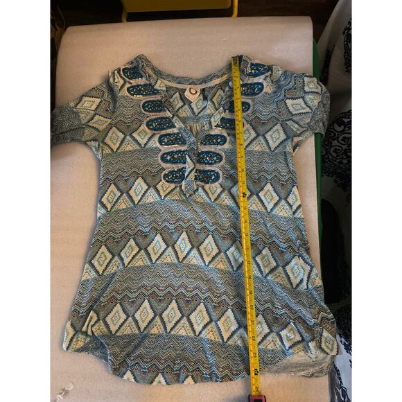 Akemi + Kin ANTHRO Turquoise Sequin Top S Bohemian Festival Hippie Mermaid - Picture 8 of 10